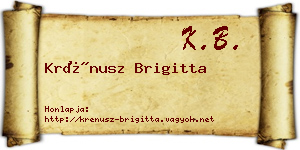 Krénusz Brigitta névjegykártya